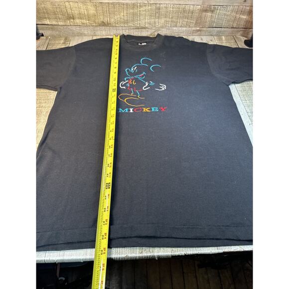 Rare Vintage Fruit Of The Loom Mickey Mouse Embroidered Logo T Shirt 90s L - Picture 6 of 7